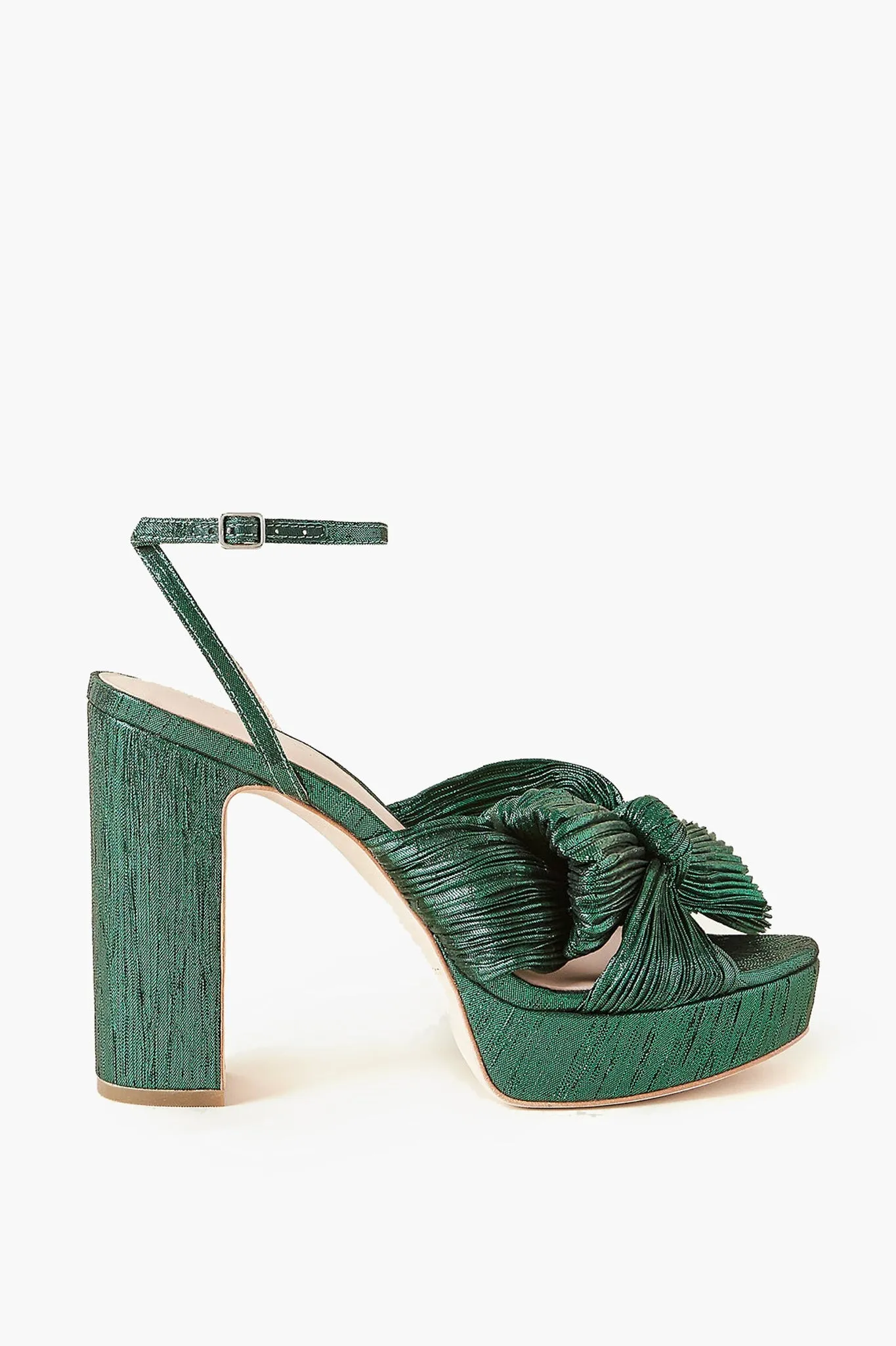 Emerald Lame Natalia Heels