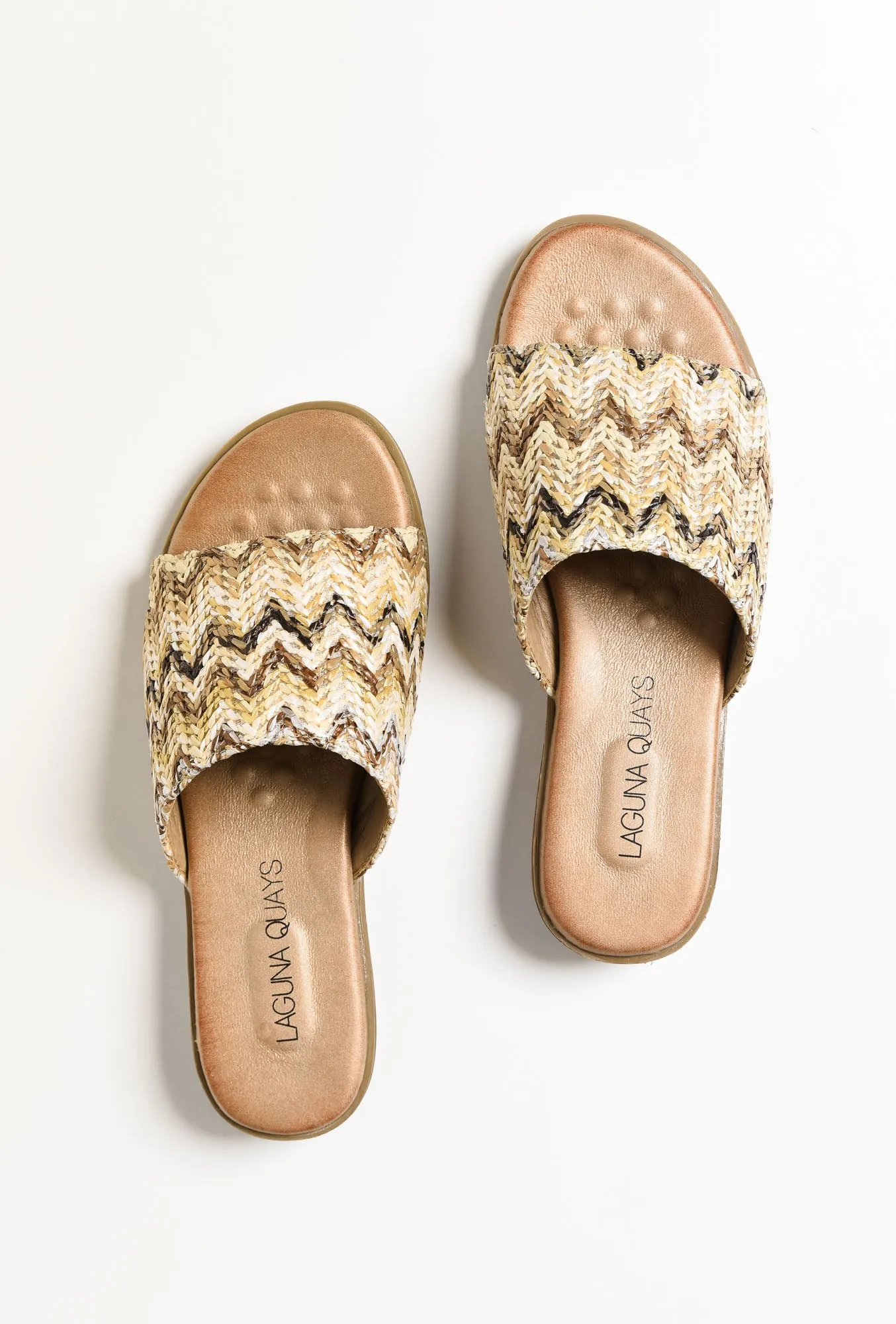 Ganni Natural Geo Raffia Slide