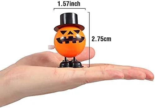 GARVEE Halloween Wind Up Toys for Kids - 12 Pack Novelty Halloween Toys, Pumpkin Ghost Skull Jumping Toys Party Favors Goody Bag Filler