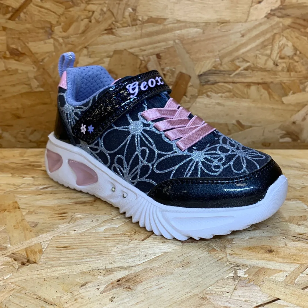 Geox Kids Geox Lights Assister Trainers - Navy / Pink