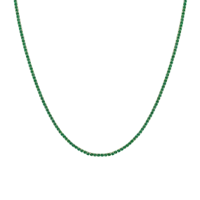 Green Emerald Tennis Necklace