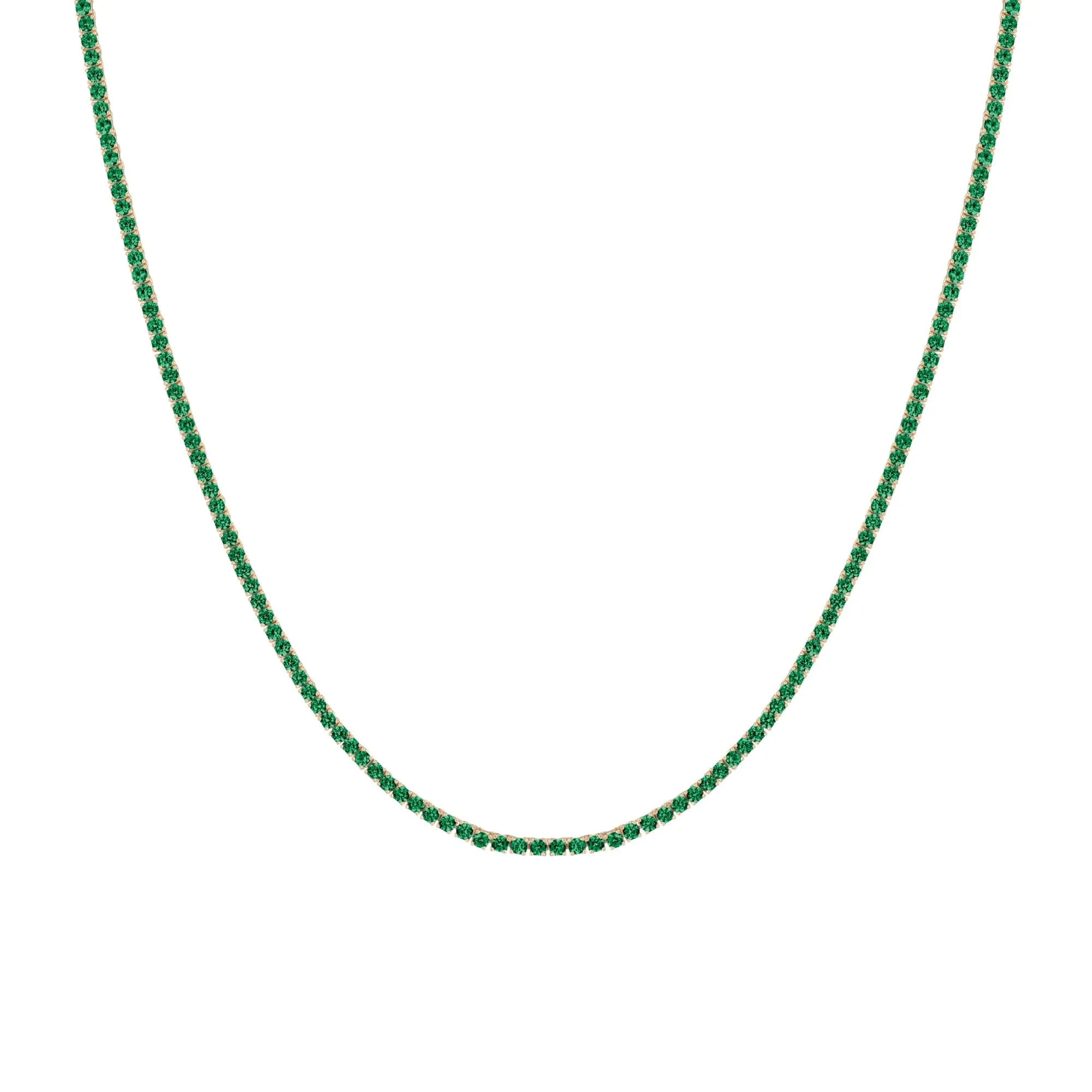 Green Emerald Tennis Necklace