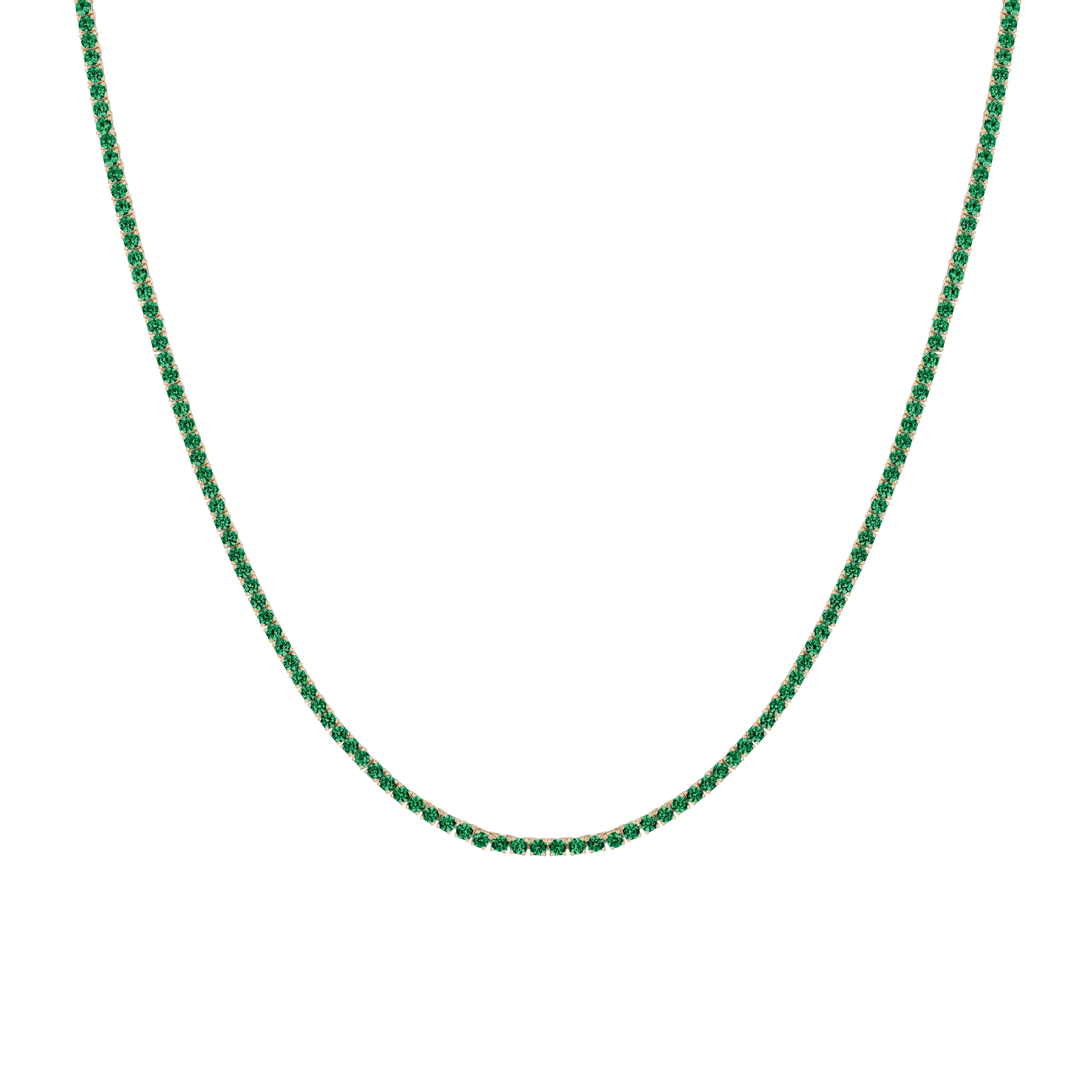 Green Emerald Tennis Necklace