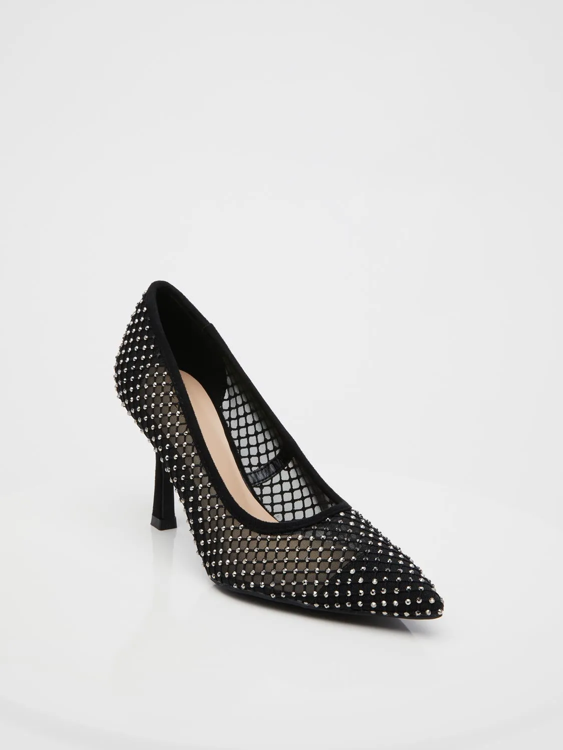 Jewelled Pointed-Toe High Heel Pump