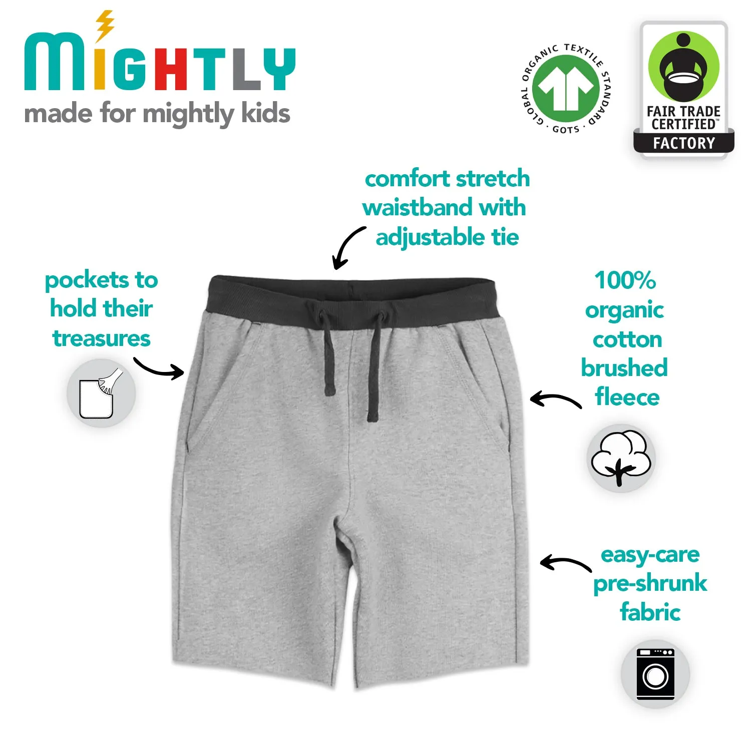 Kids Shorts: Organic Cotton Drawstring Shorts for Comfortable Play