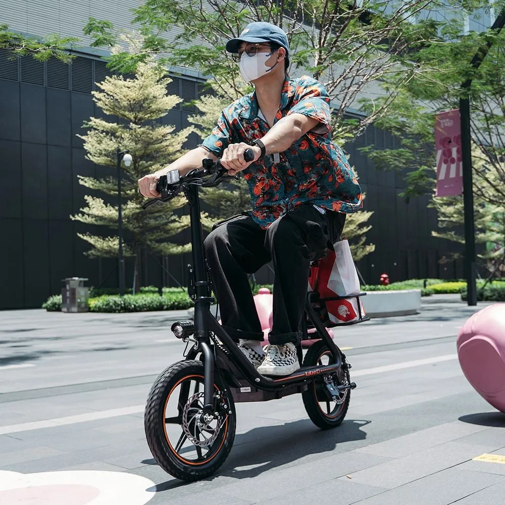 KuKirin C1 Electric Scooter with Rear Basket 14 Tire 350W Motor 48V 15Ah Battery