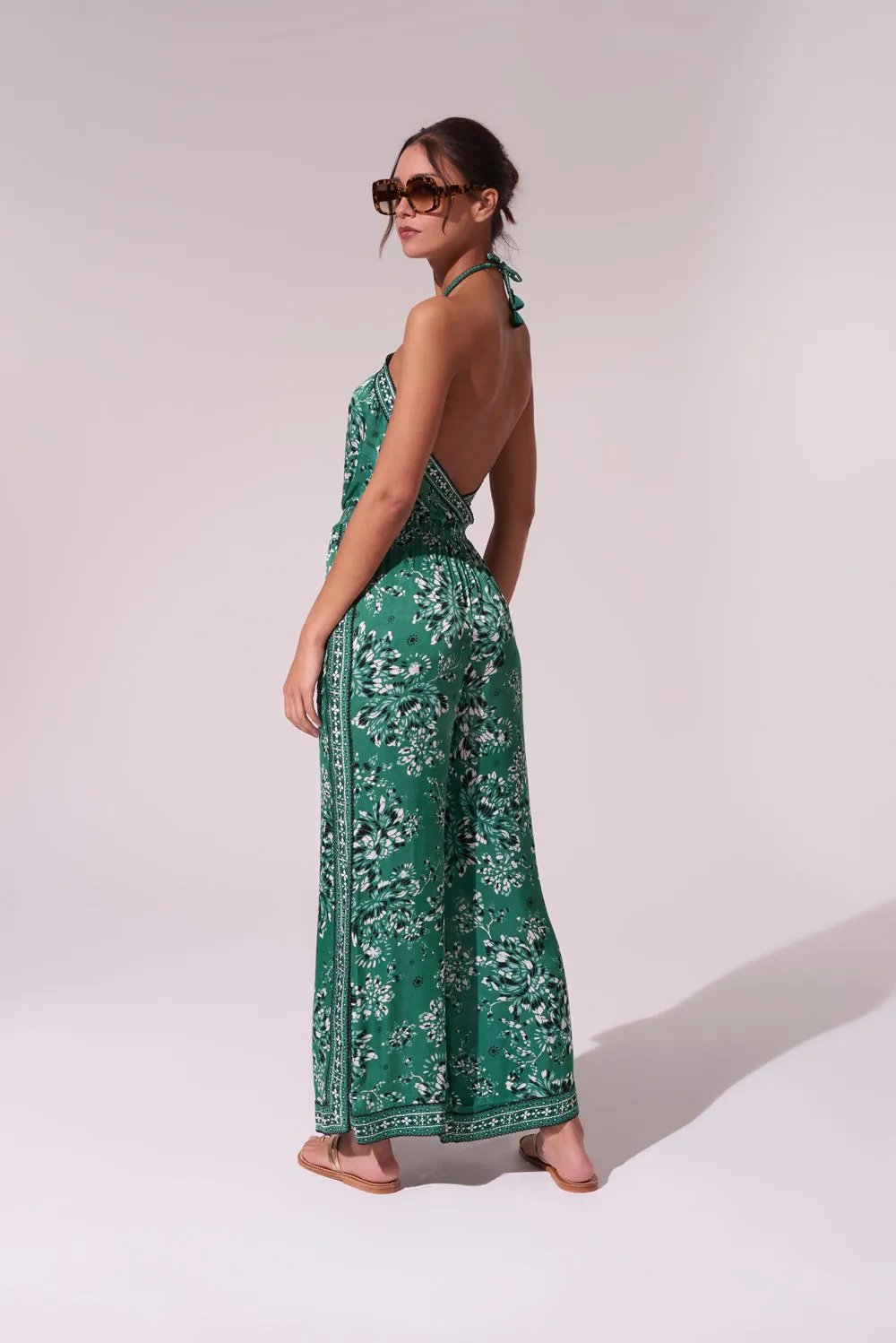 Long Jumpsuit Isabelle - Green Pivoine