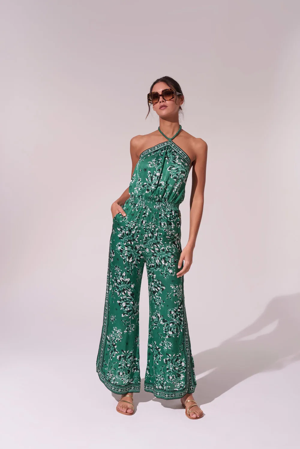 Long Jumpsuit Isabelle - Green Pivoine