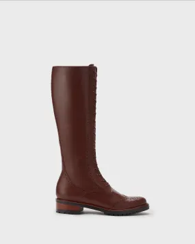 Marvel Knee High Boots in Brown Leather