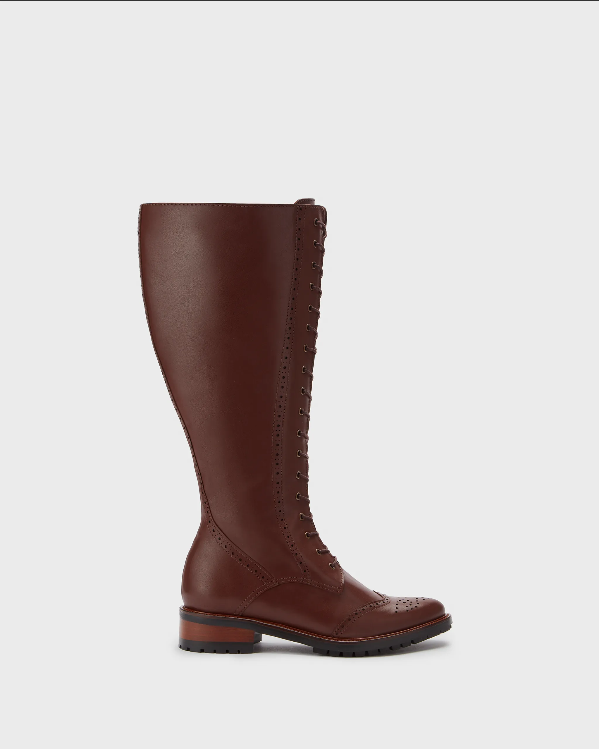 Marvel Knee High Boots in Brown Leather