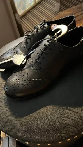 Matte Black Brogue - Size 4