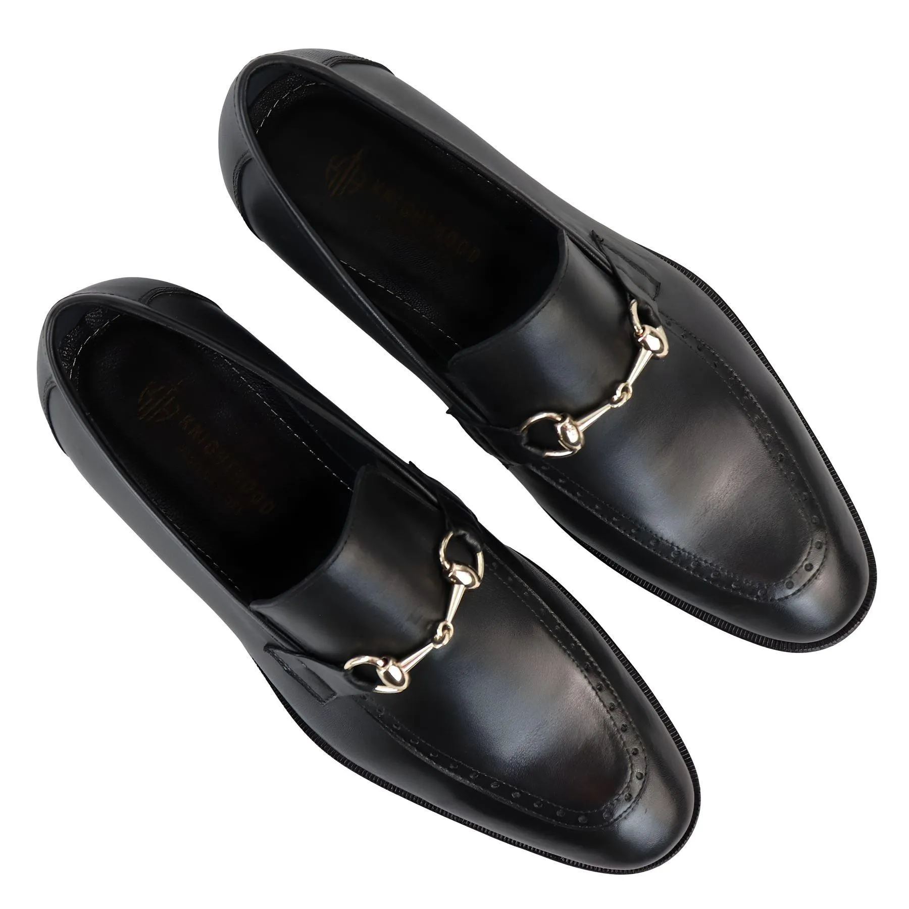 Men's Black Moccasin Loafers Shoes Slip On Genuine Leather Formal Shoe