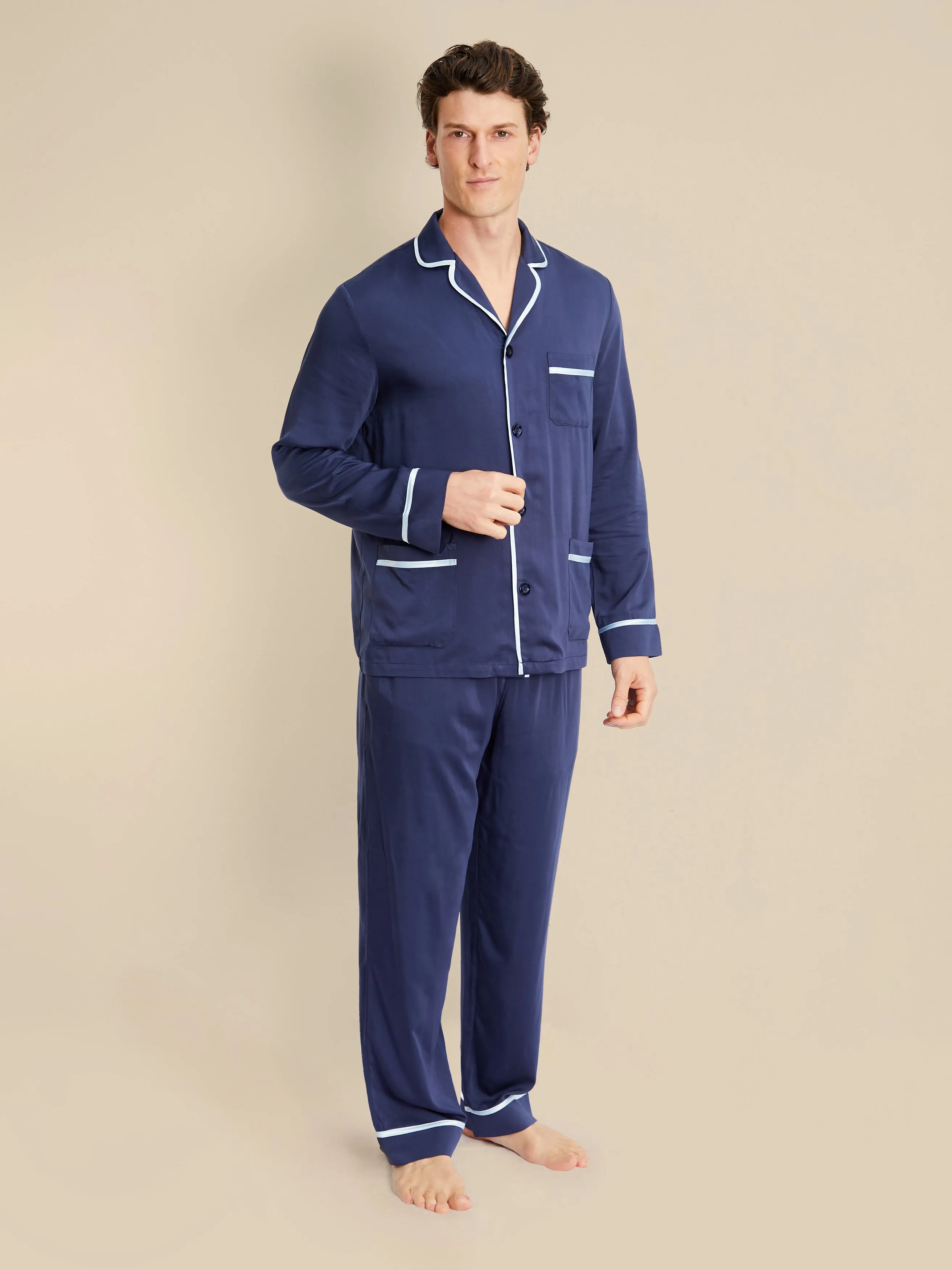 Men's Satin Pajamas - Poseiden