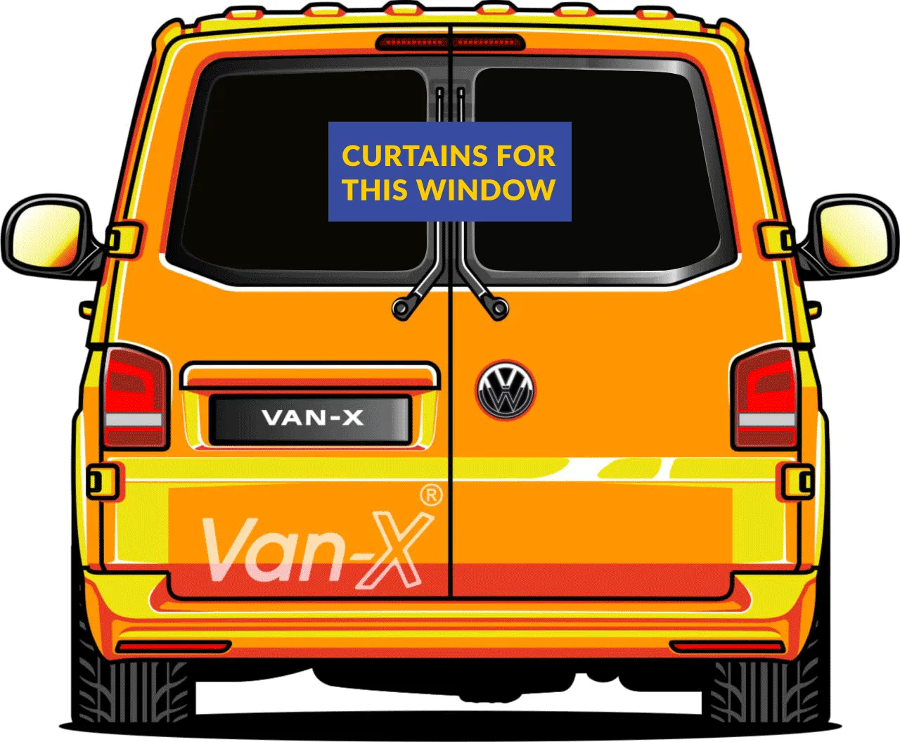 Mercedes Vito MK2 Bare-Metal Window Curtains Eco-Line - Black