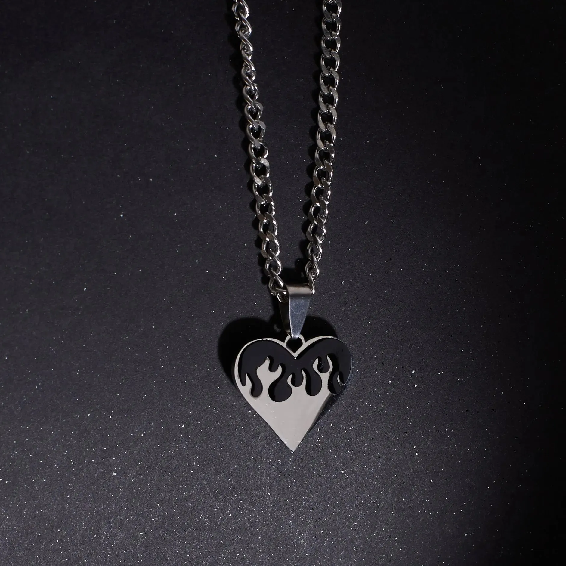 Midnight Love Silver Chain