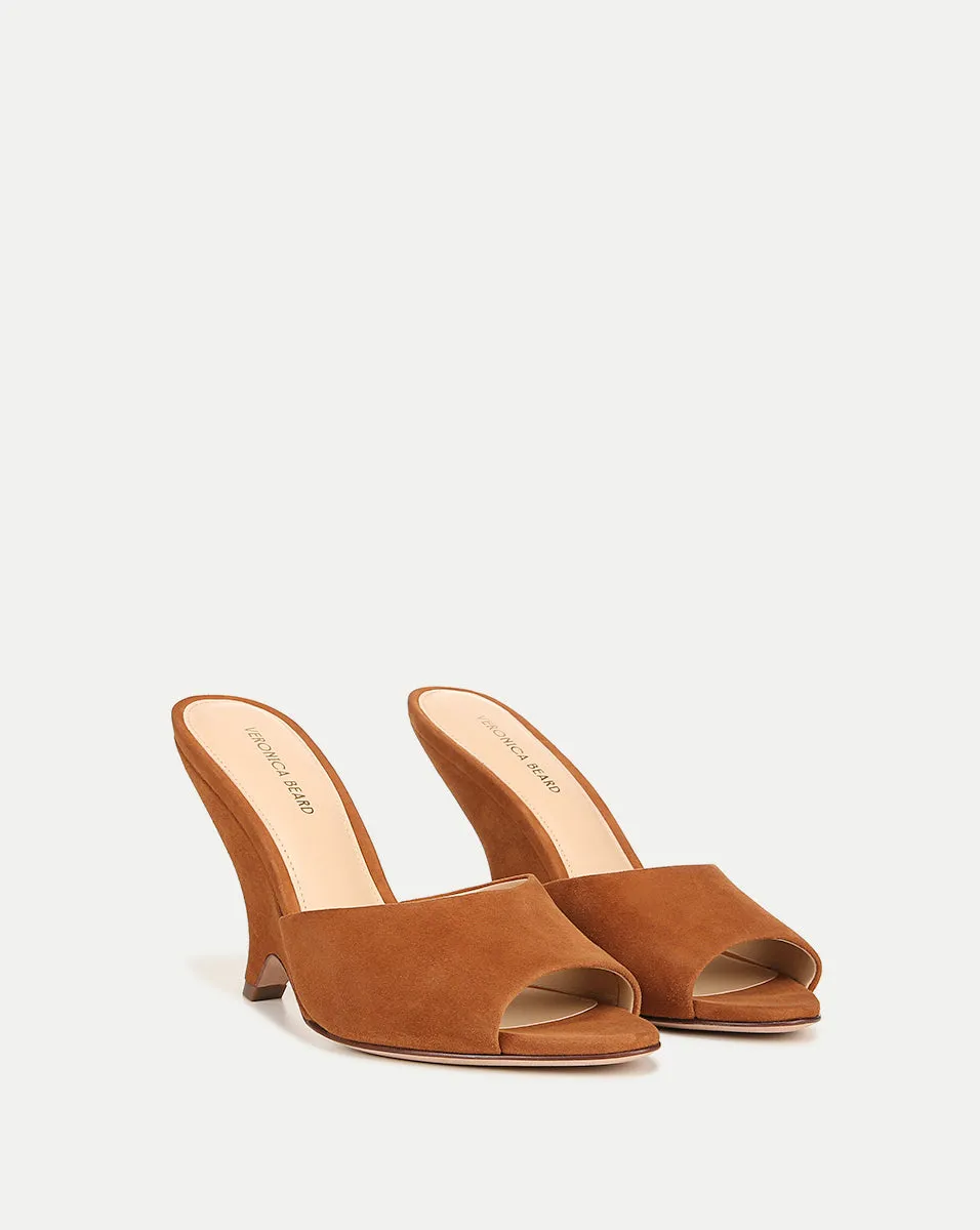 Mila Suede Sculpted Wedge Slide Sandal