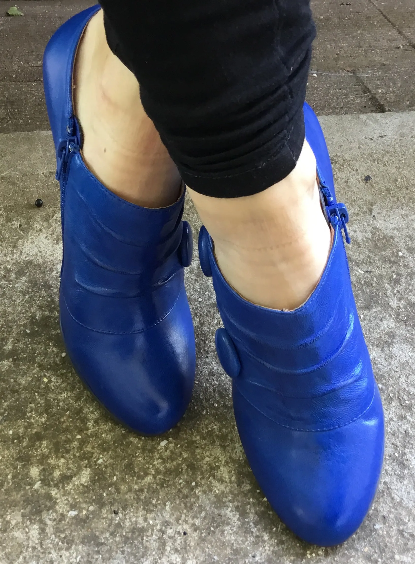 Miz Mooz CoCo Cobalt Blue Leather boot heel SALE