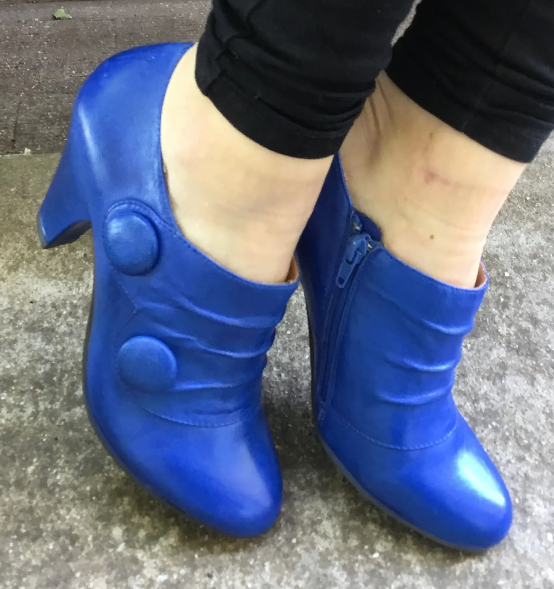 Miz Mooz CoCo Cobalt Blue Leather boot heel SALE