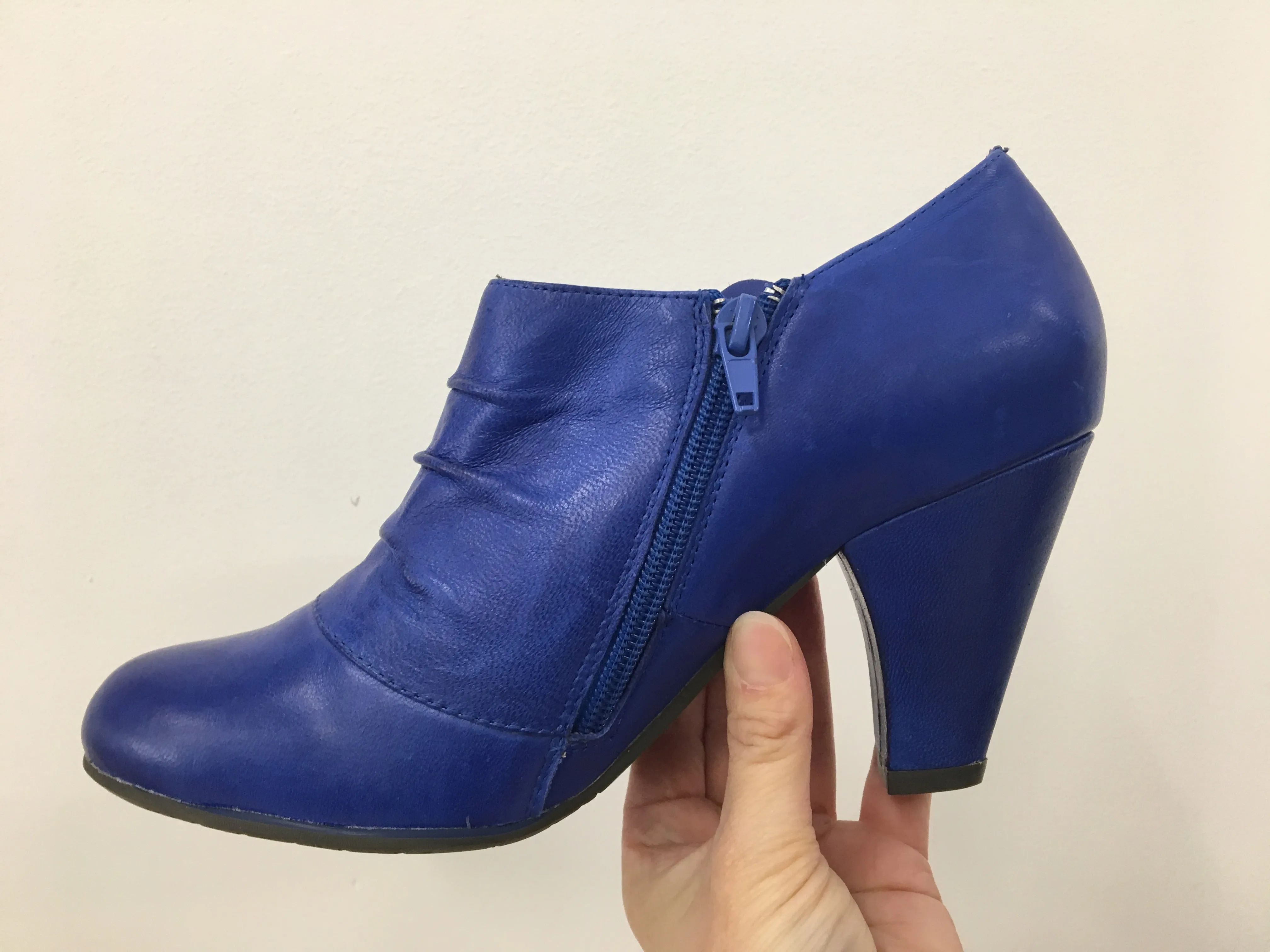 Miz Mooz CoCo Cobalt Blue Leather boot heel SALE