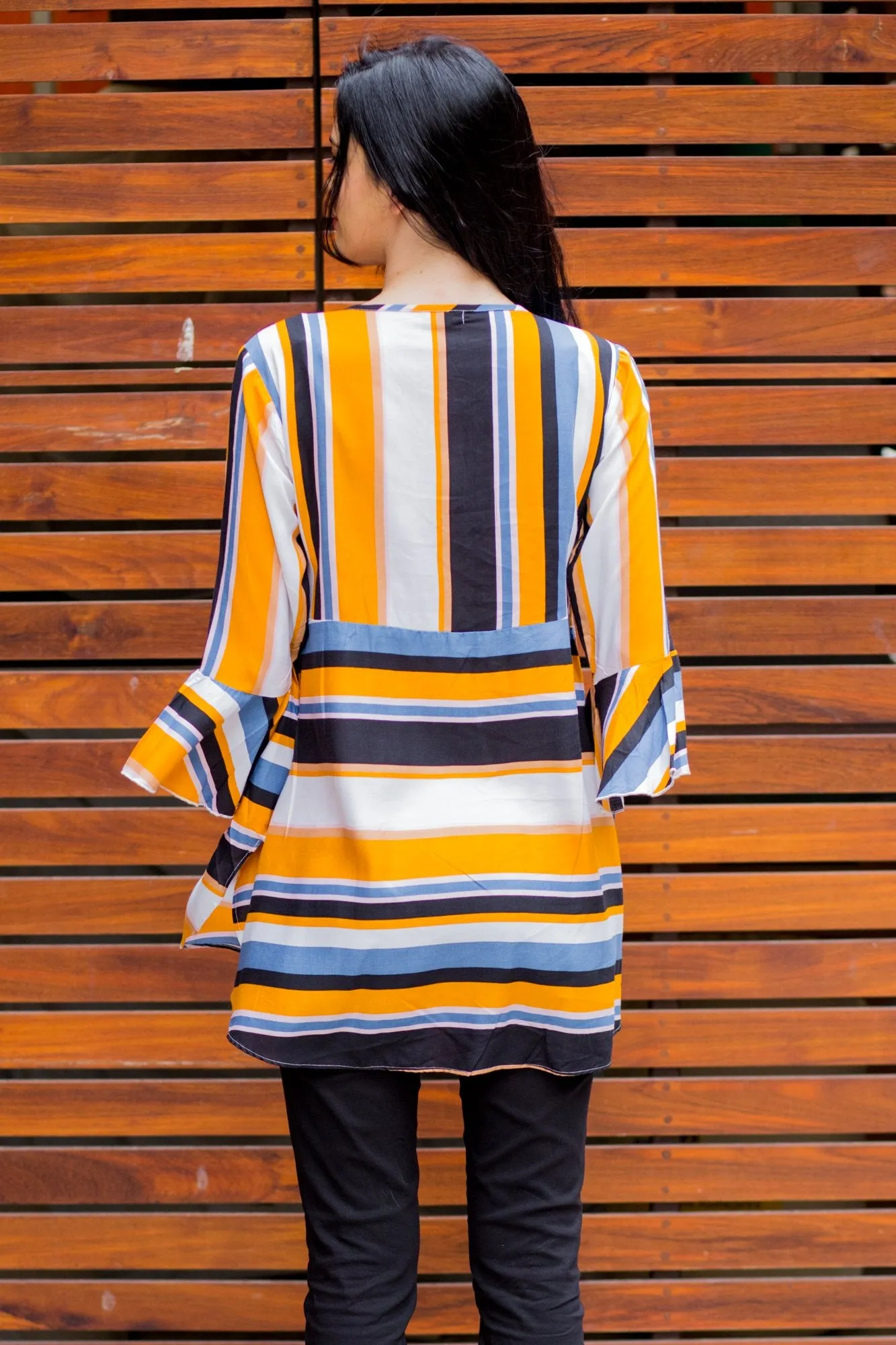 Multi Striped Nursing Top