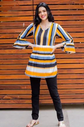 Multi Striped Nursing Top