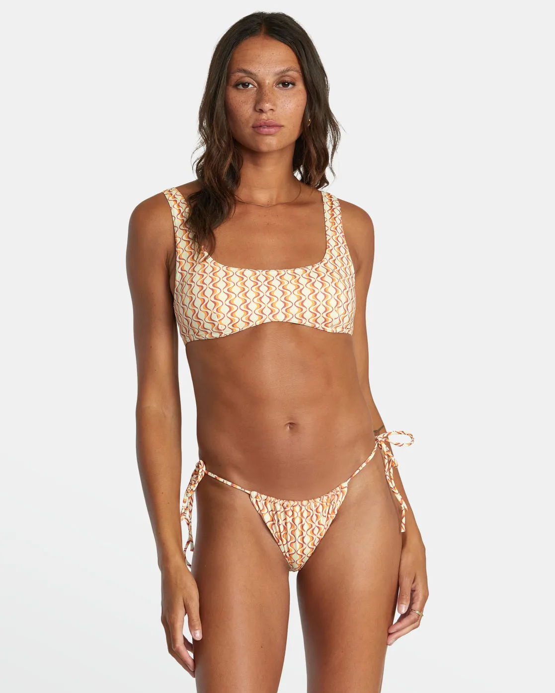 Optics Slide Tie Medium French Bikini Bottoms - Afterglow