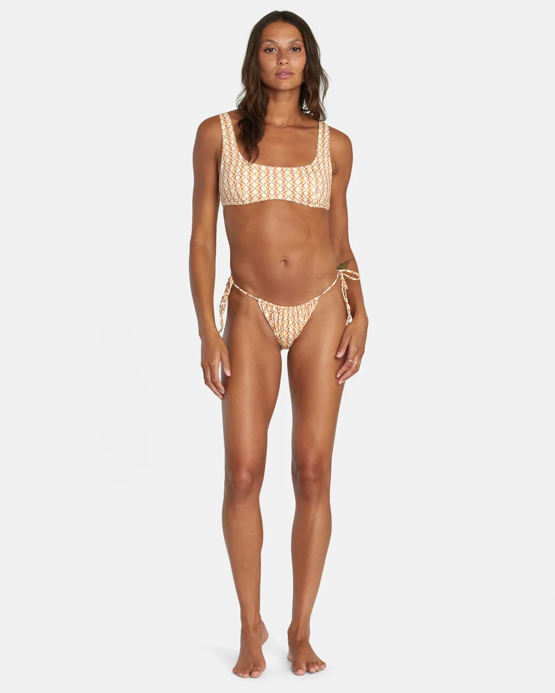 Optics Slide Tie Medium French Bikini Bottoms - Afterglow