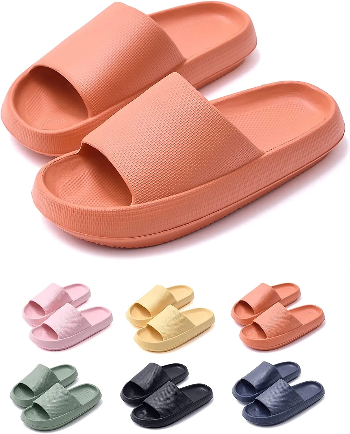 Pillow Slippers for Women and Men Thick Sole Cloud Bathroom Slippers Non-slip Quick Drying Spa Slippers Sandal Indoor & Outdoor