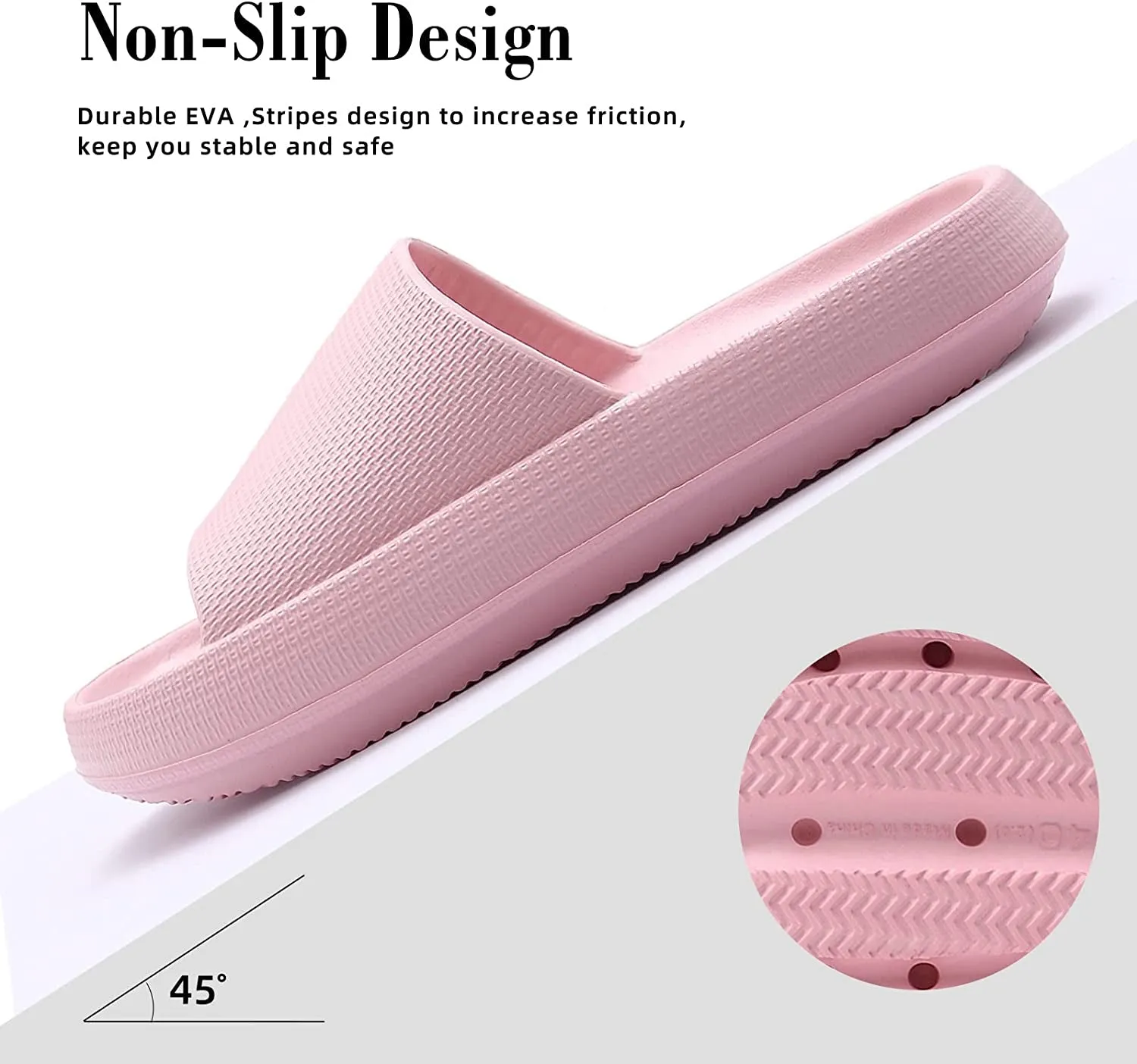 Pillow Slippers for Women and Men Thick Sole Cloud Bathroom Slippers Non-slip Quick Drying Spa Slippers Sandal Indoor & Outdoor