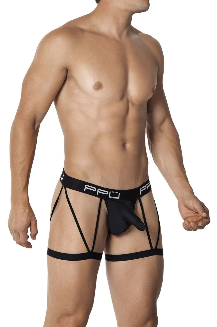 PPU 2114 Garter Thongs Black