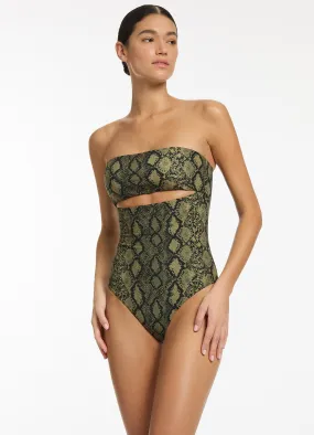 Python Splice Bandeau One Piece - Olive