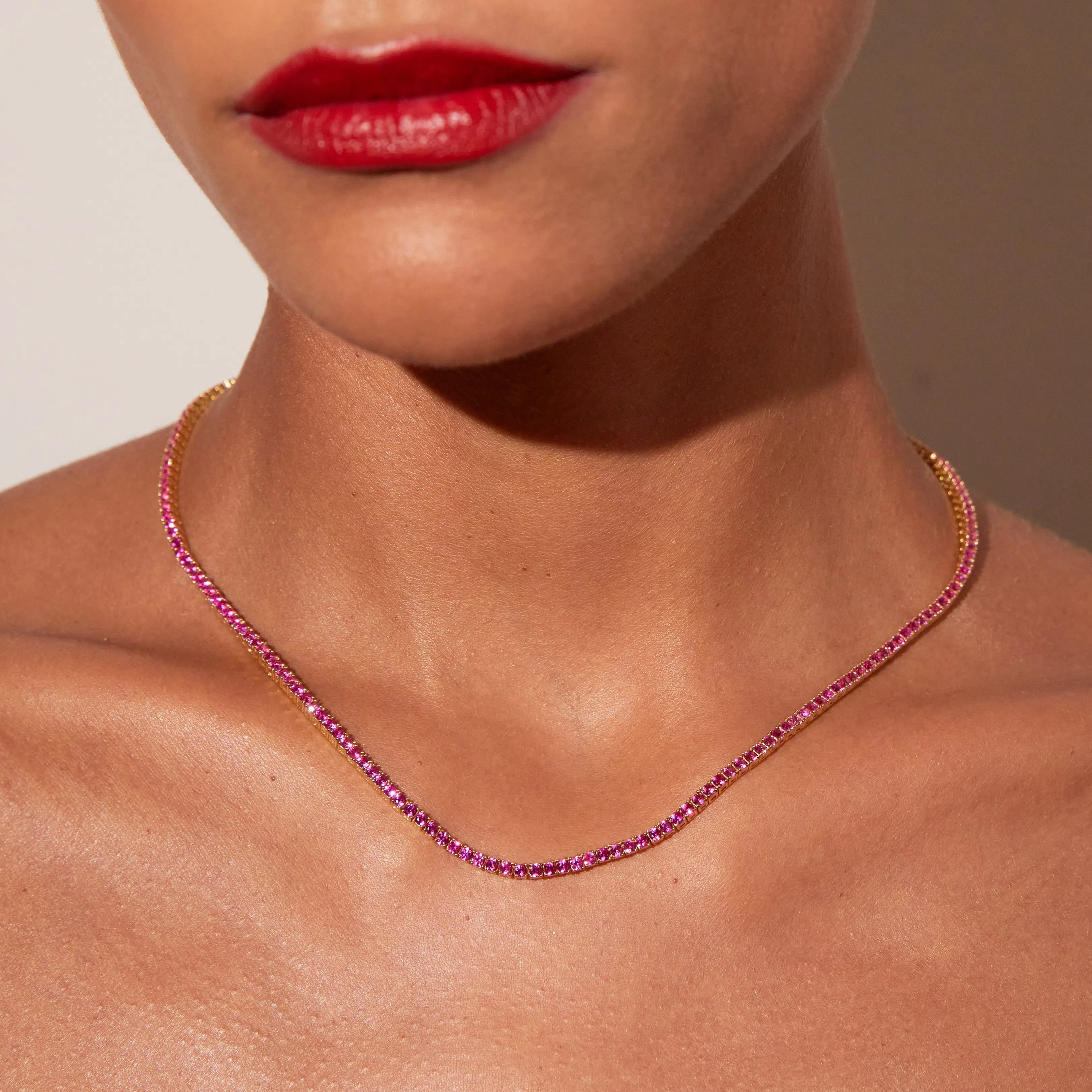 Red Ruby Tennis Necklace