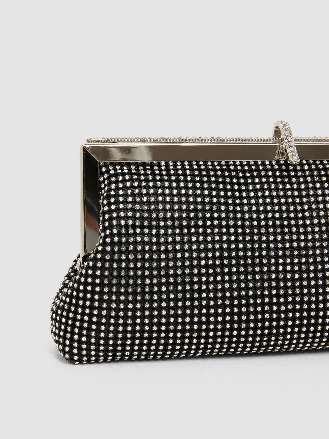 Rhinestone Clutch With Chain Handle