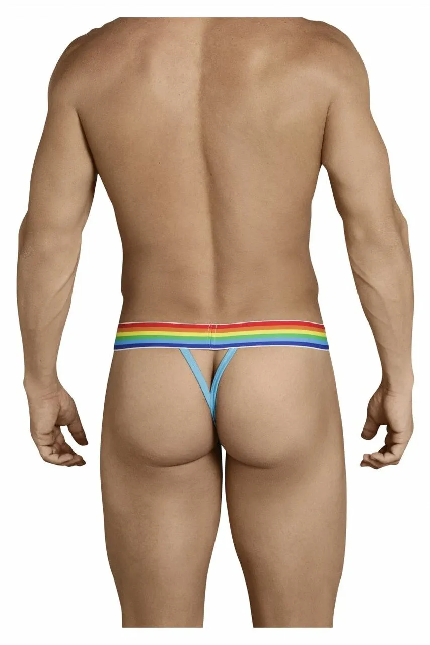 SALE - Mens G string with Rainbow Waist Turquoise