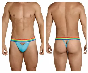 SALE - Mens G string with Rainbow Waist Turquoise