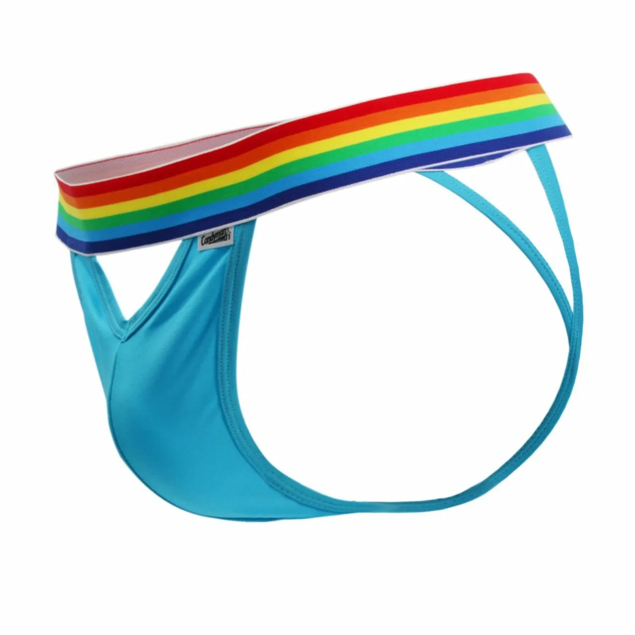 SALE - Mens G string with Rainbow Waist Turquoise