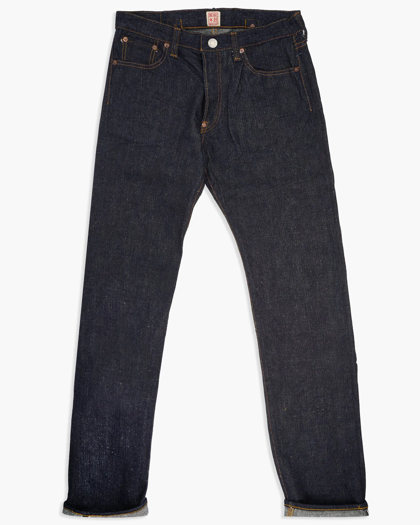 Samurai Jeans S526XX17ozL-25th Sasaki Kojiro Model 17oz Regular Straight Selvedge Jeans - Indigo Onewash