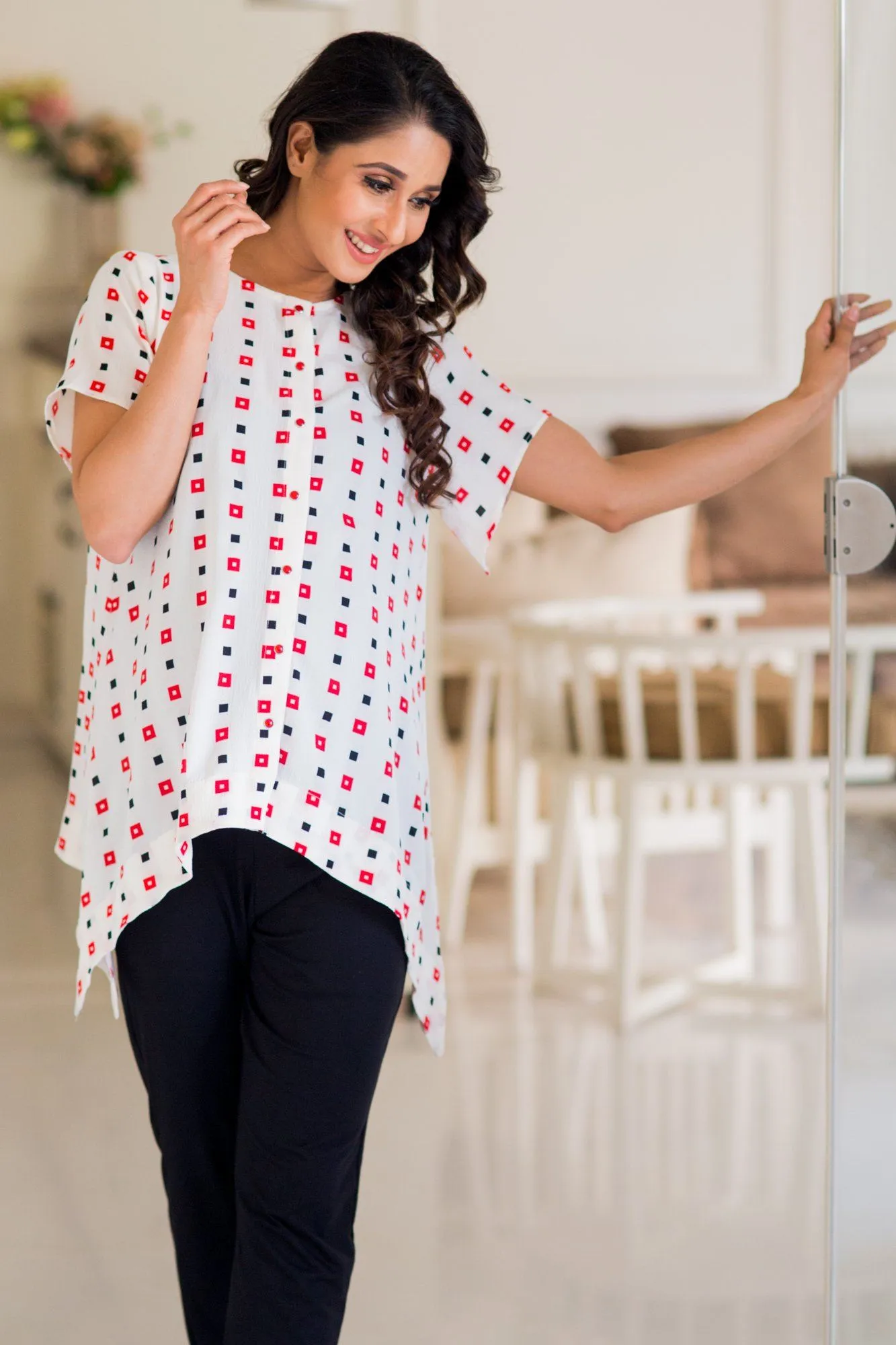 Serene White Maternity & Nursing Top