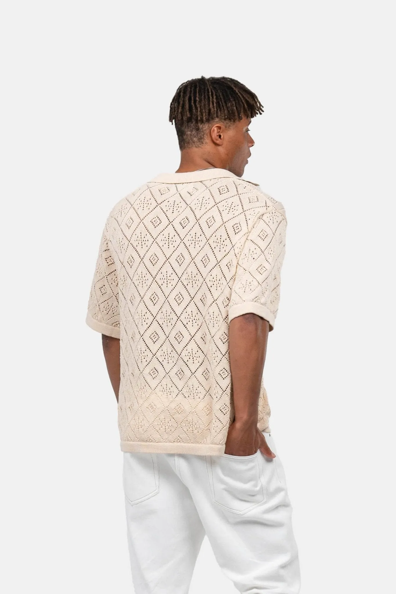 Short Sleeve Crochet Shirt