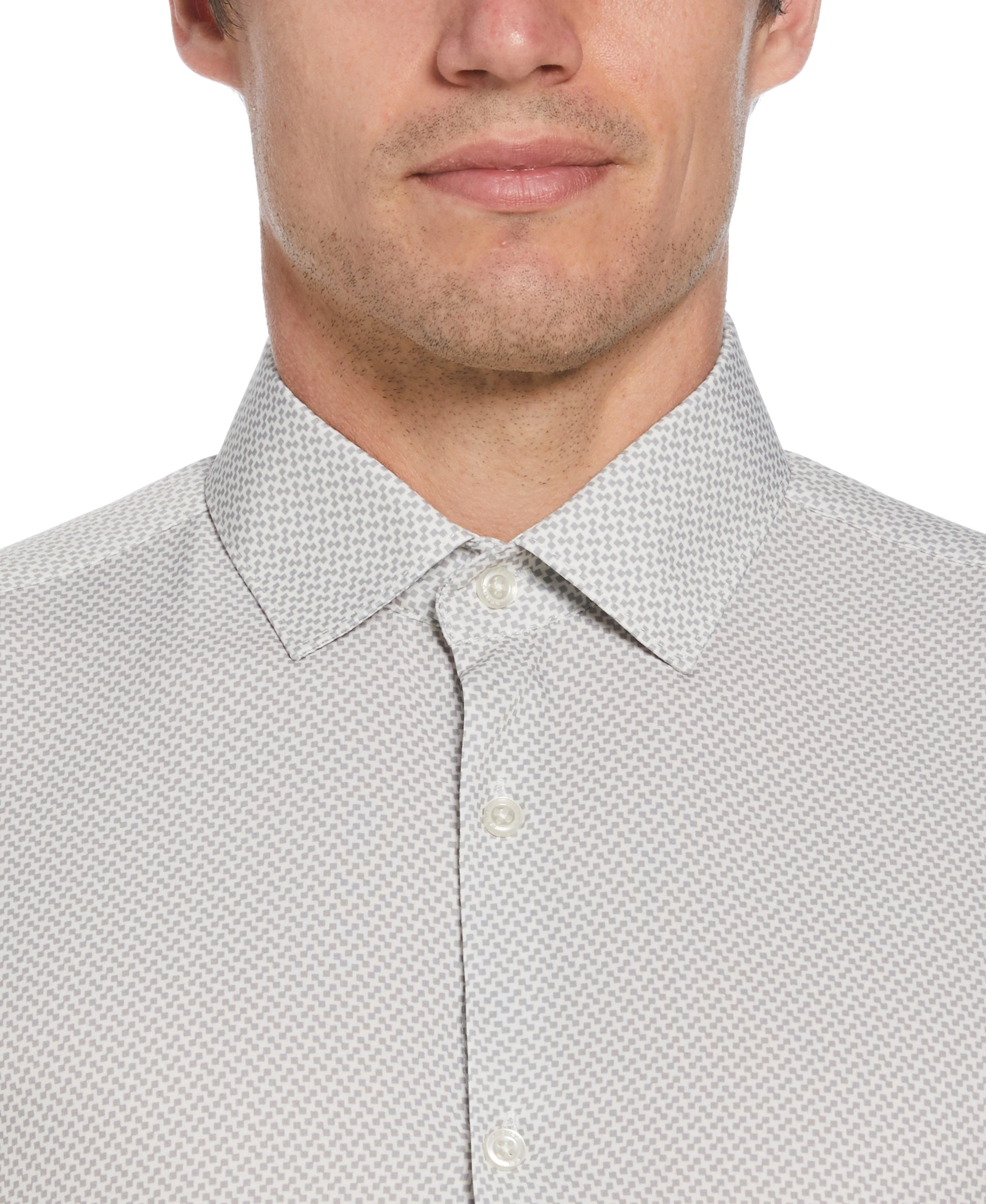 Slim Fit Total Stretch Square Microprint Dress Shirt