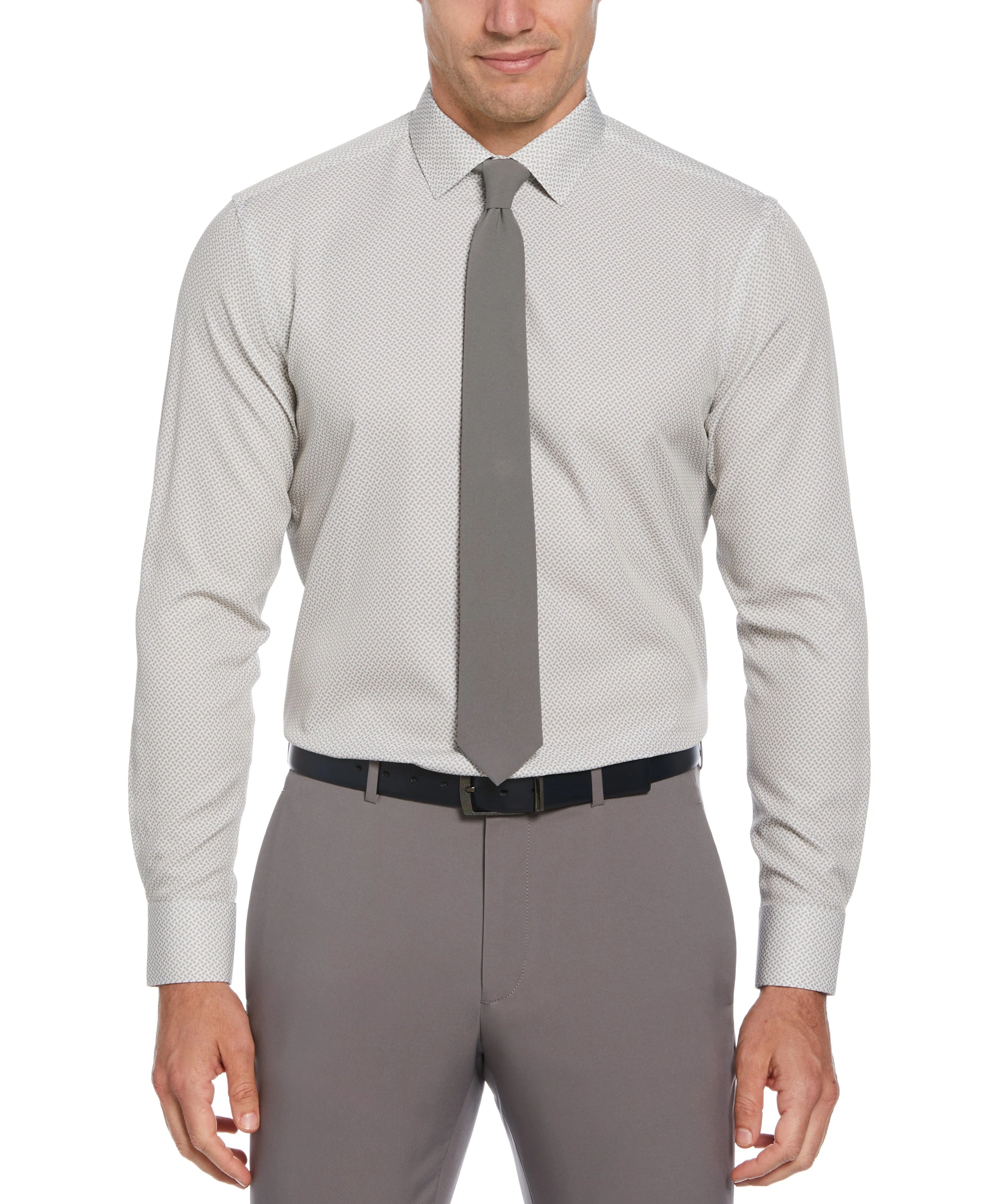 Slim Fit Total Stretch Square Microprint Dress Shirt