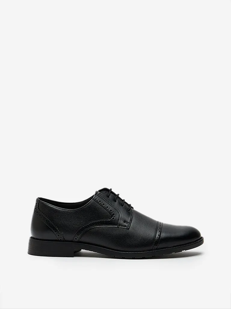 SOLEPLAY Black Perforated Lace-Up Brogue Shoes