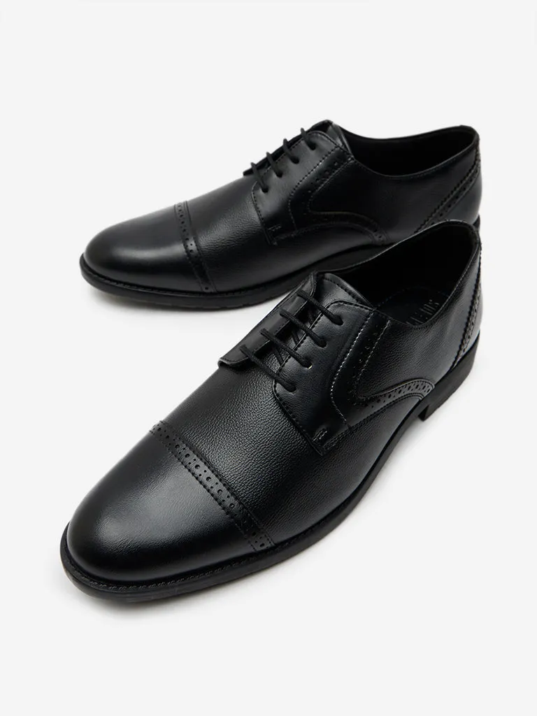 SOLEPLAY Black Perforated Lace-Up Brogue Shoes