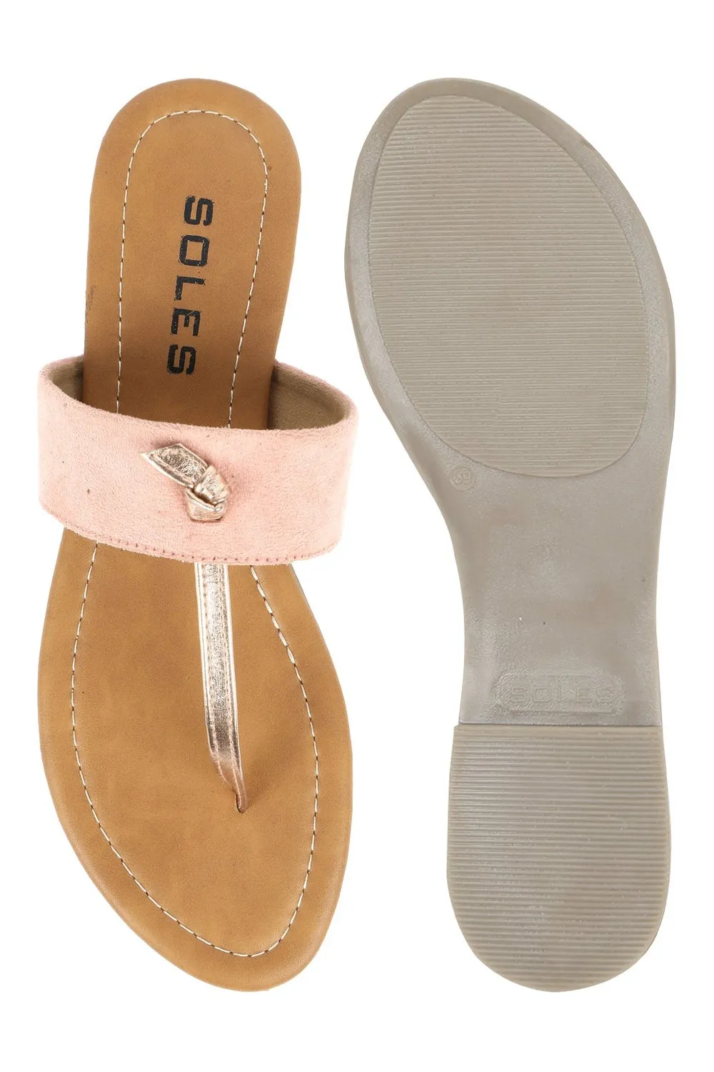 SOLES Pretty Pink Flat Sandals