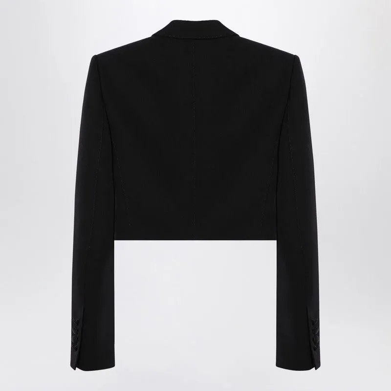 SPENCER BLACK WOOL GABARDINE TUXEDO