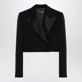 SPENCER BLACK WOOL GABARDINE TUXEDO