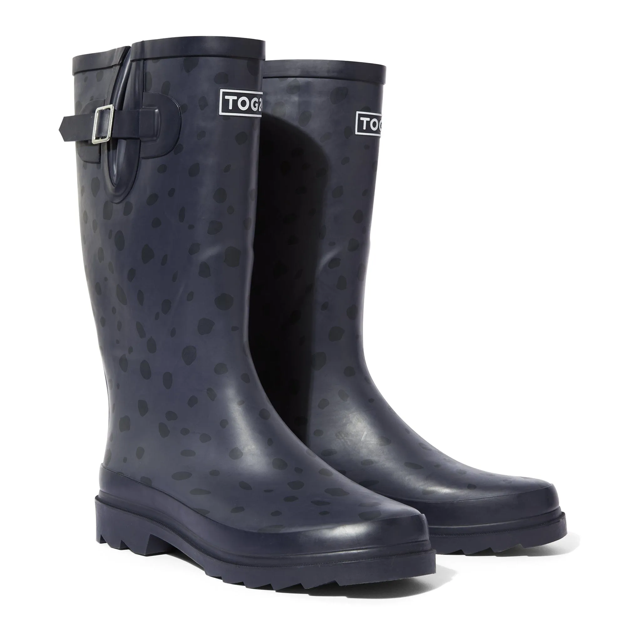 Splash Womens Wellies - Washed Blue Dalmation