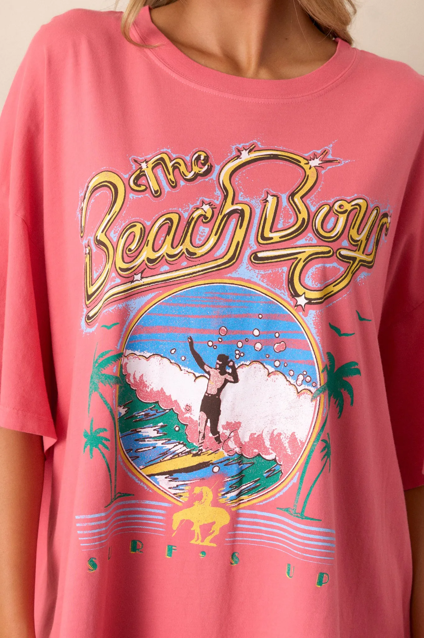 The Beach Boys Surfs Up 100% Cotton Rose Water OS Tee