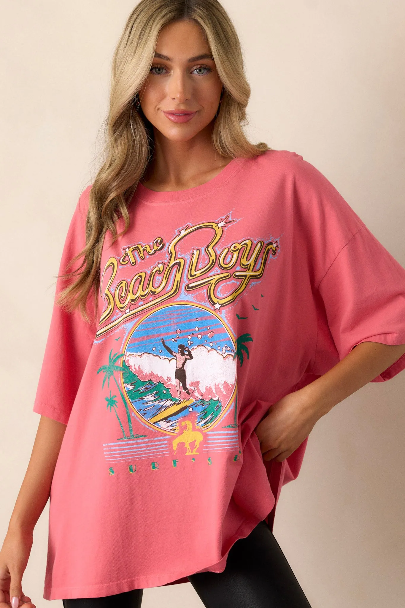 The Beach Boys Surfs Up 100% Cotton Rose Water OS Tee