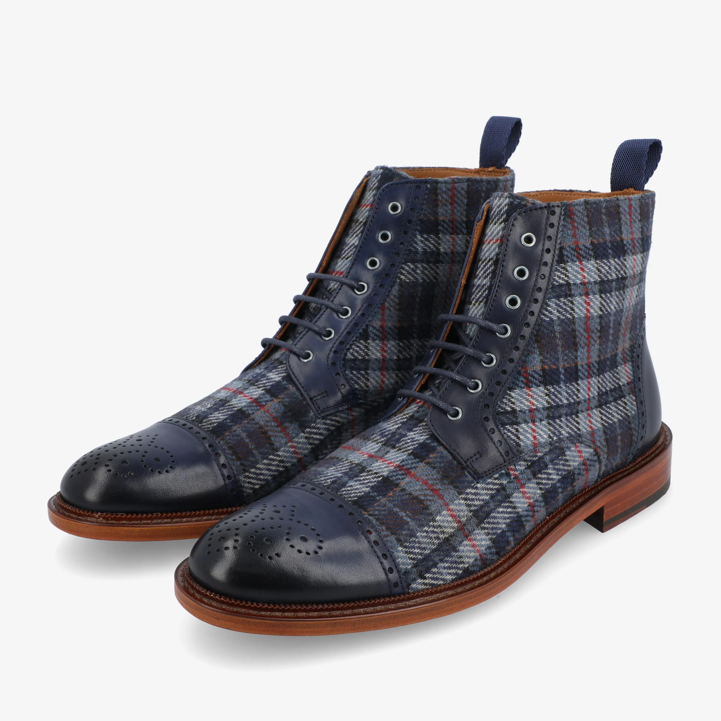 The Hamilton Boot in Blue Plaid (Last Chance, Final Sale)